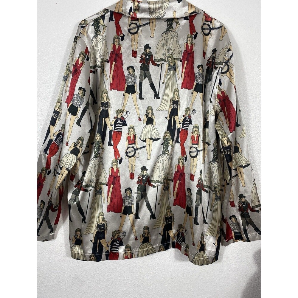 Taylor Swift Pajama Shirt Size M Multicolored AOP Red Taylor's Version Eras - Picture 7 of 15